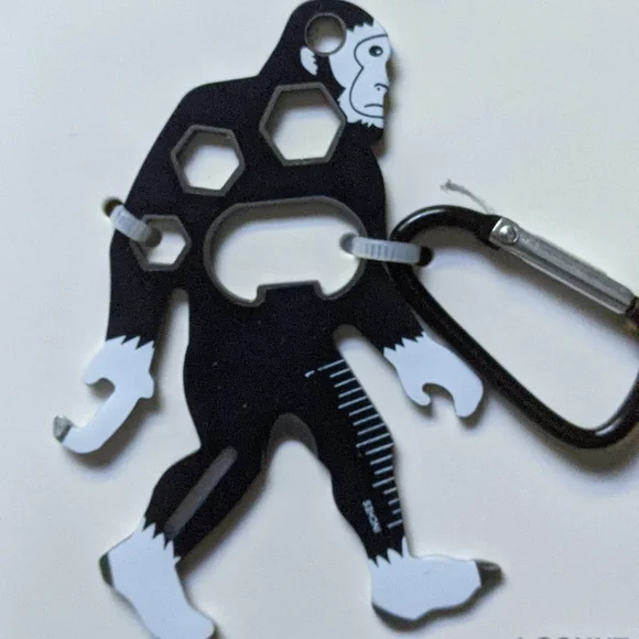 Bigfoot Clip On Multi-Tool with Carabiner Bag Charm Keychain - Black - Picture 4 of 4